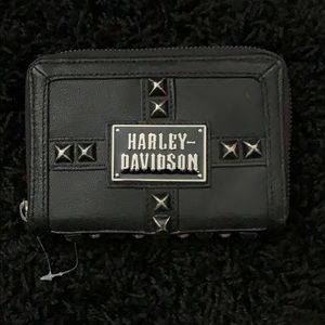 New Harley-Davidson stud zip around wallet